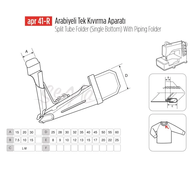 Arabiye Tek Kıvırma Apara 55x22mm / APR 41-R