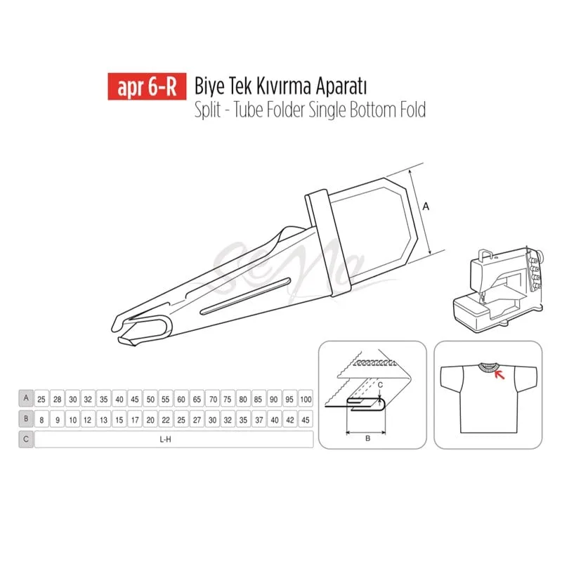 Biye Tek Kıvırma Apara 25x8mm / APR 6-R