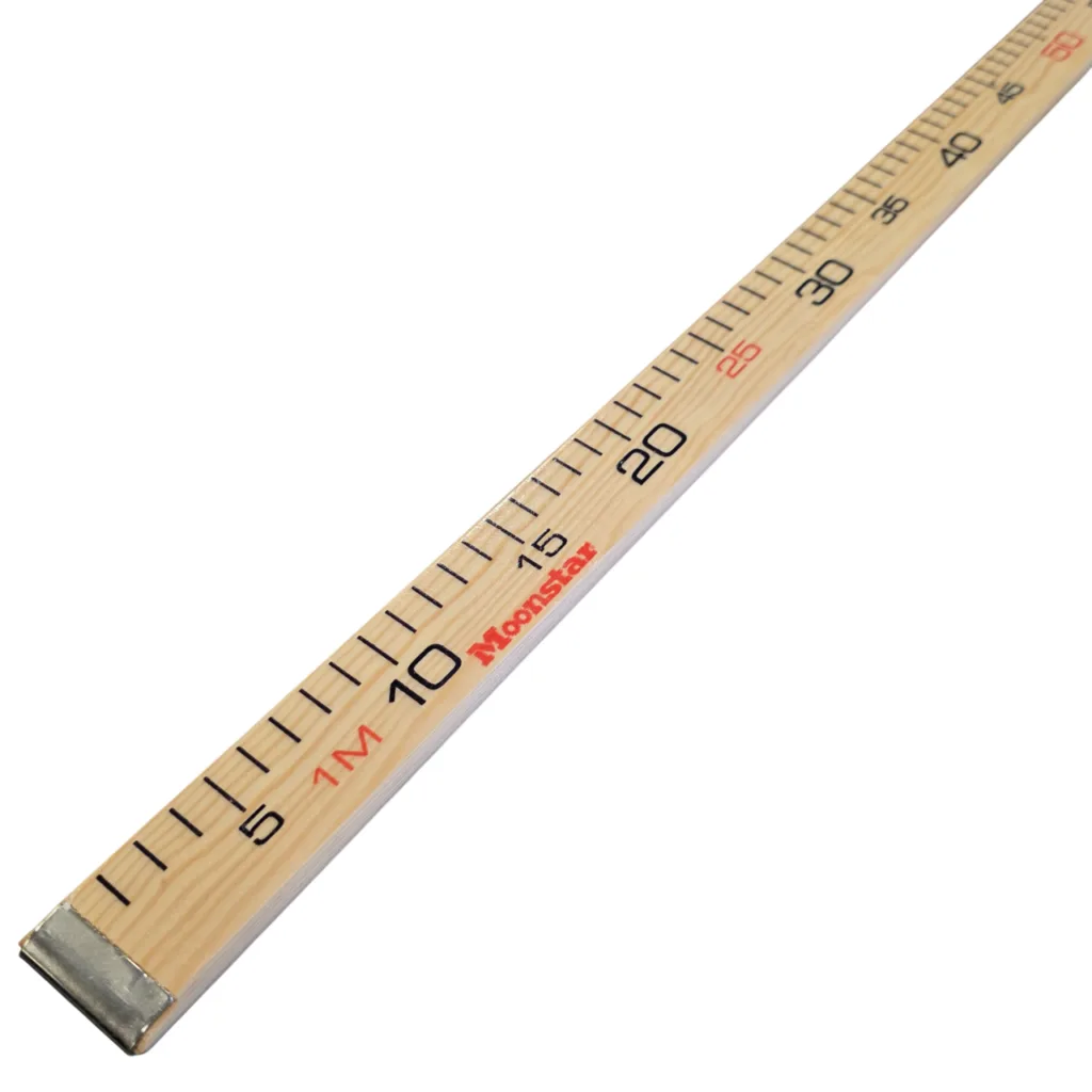 Ahşap Manifatura Cetveli Paslanmaz Demirli 1 Metre (100cm) Doğal (Ağaç) — görsel 1