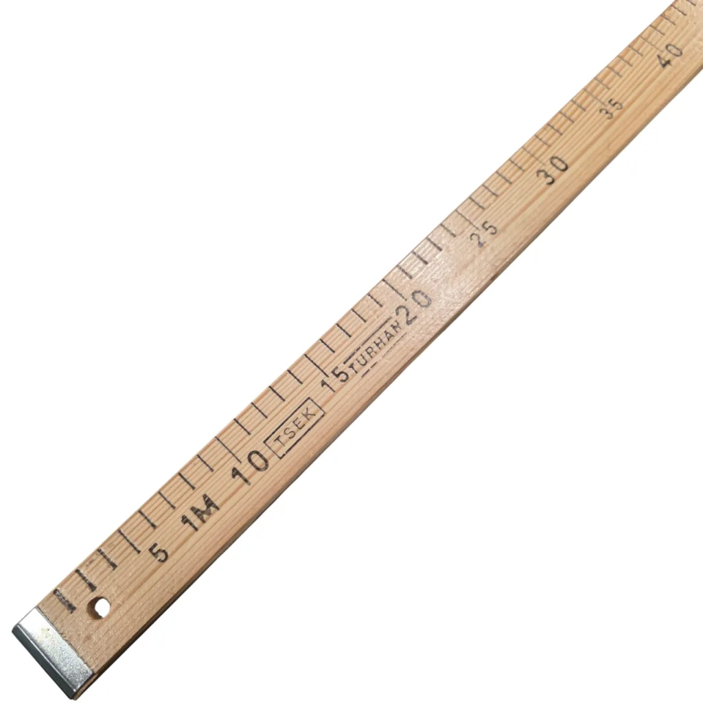 Ahşap Manifatura Cetveli Demirli 1 Metre (100cm) (Ağaç)