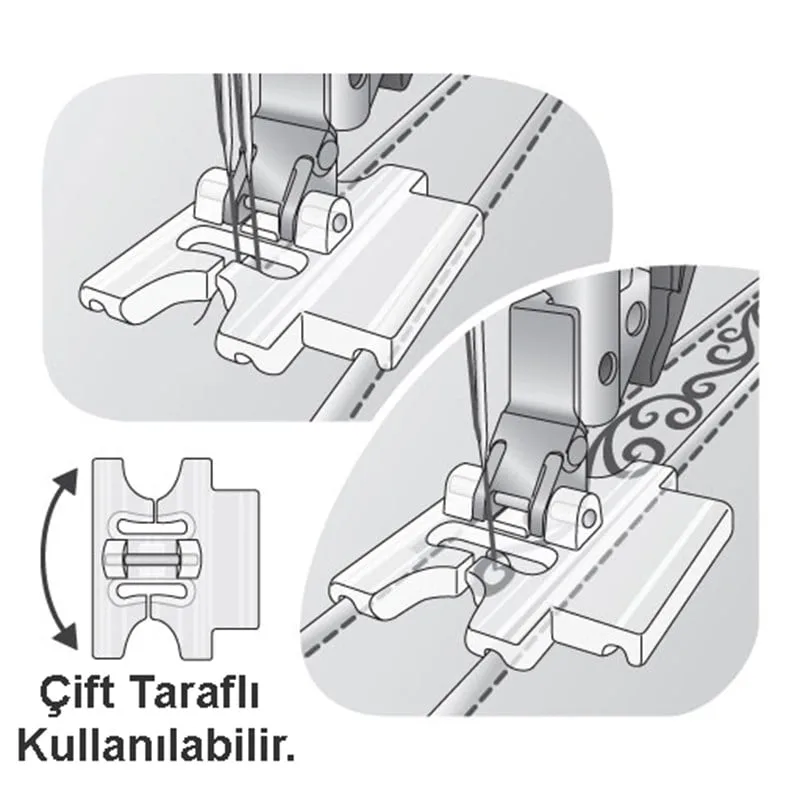 Ev Tipi Aile Dikiş Makinesi Çift Taraflı Plastik Nervür Ayak 9mm / 036 944 — görsel 3