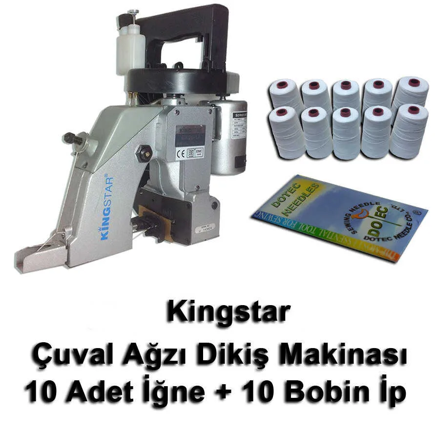 Kingstar GK26-1A Çuvalağzı Dikme Makinası + 10 Adet İğne + 10 Bobin İp — görsel 1