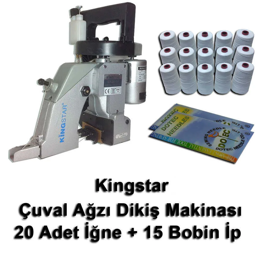 Kingstar Çuvalağzı Dikiş Makinası + 20 Adet İğne + 15 Bobin İp — görsel 1