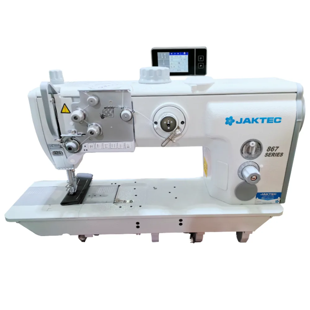 JAKTEC 867 Otomatik Çift Pabuç Tek İğne Deri Dikiş Makinesi Çift Numaratör