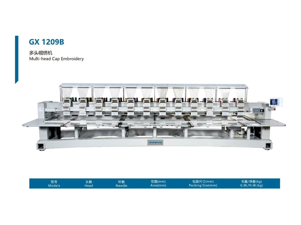 ShangGong GX 1209B Çok Kafalı Şapka Nakış Makinesi